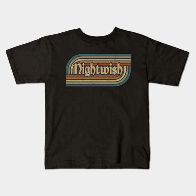 Nightwish Vintage Stripes Kids T-Shirt by paintallday